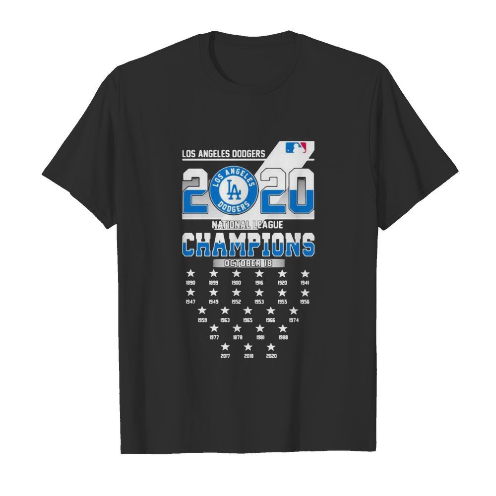 Los angeles dodgers 2020 national league champions shirt