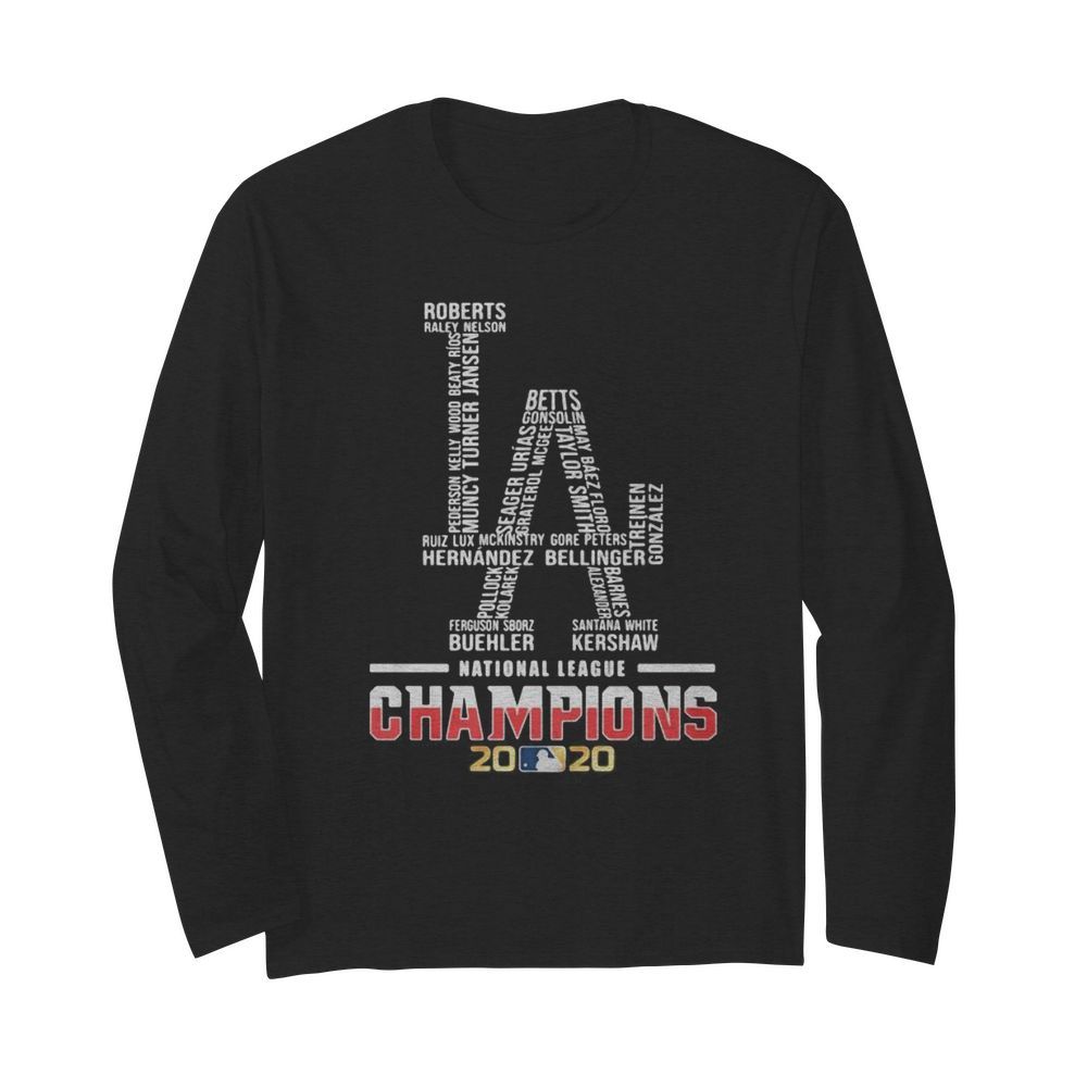 Los angeles dodgers logo national league champions 2020  Long Sleeved T-shirt 