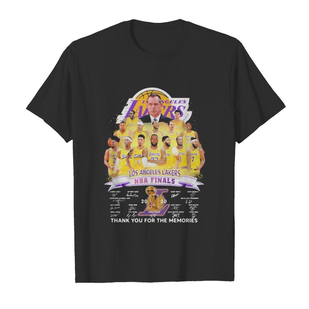 Los angeles lakers nba finals 2020 thank for the memories signatures shirt