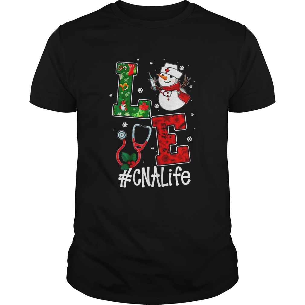 Love Cna Life Snowman Nurse Christmas shirt