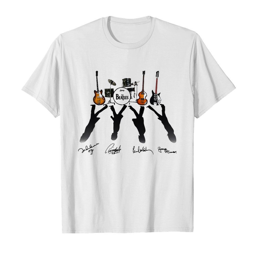 Ludwig The Beatles Band Guitars And Drum Signatures shirt