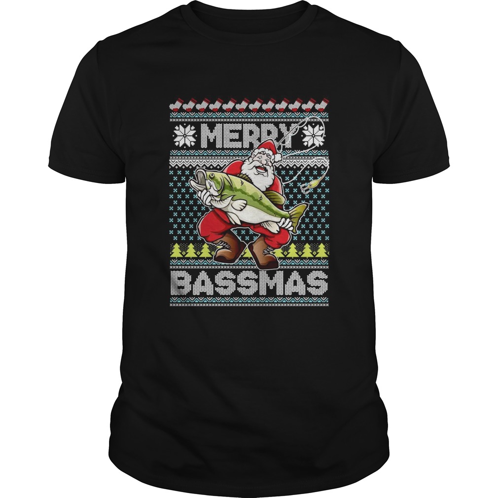 Merry Bassmas Fish Santa Ugly Christmas  Unisex