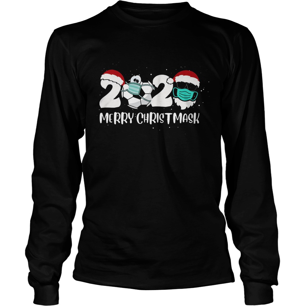 Merry Christ Mask 2020 Santa Soccer Sport Quarantine Christmas  Long Sleeve