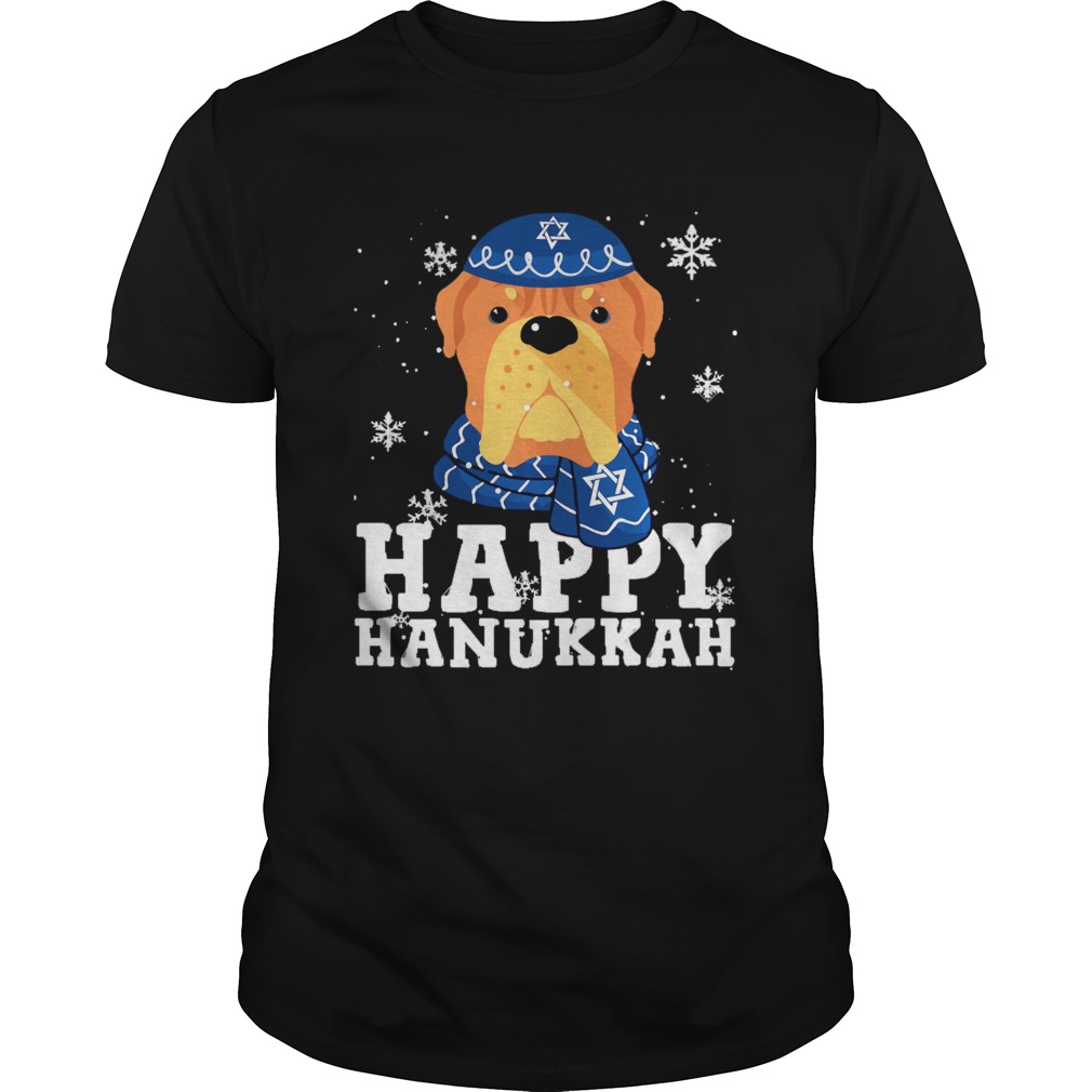 Merry Christmas Happy Hanukkah French Mastiff Dog Funny Noel Xmas shirt