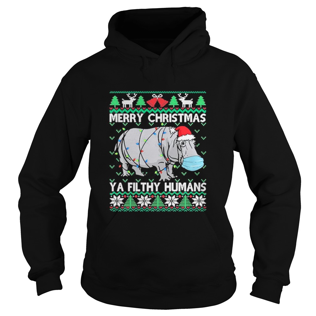 Merry Christmas Sloth Santa Face Mask Ugly Christmas  Hoodie