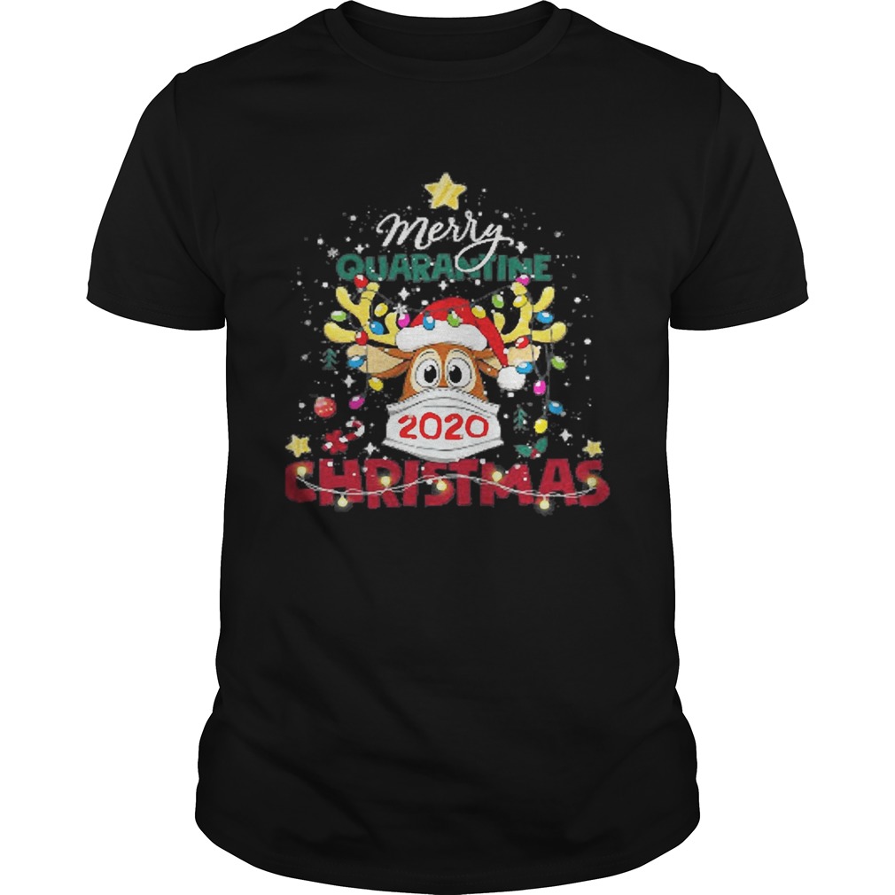 Merry Quarantine Christmas 2020 Reindeer Mask shirt