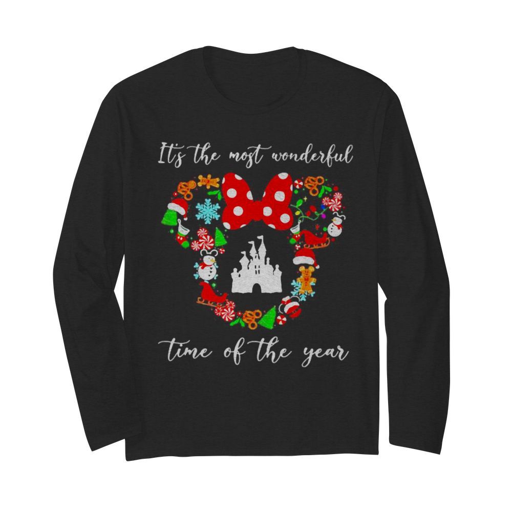 Merry christmas minnie mouse it’s the most wonderful time of the year  Long Sleeved T-shirt 