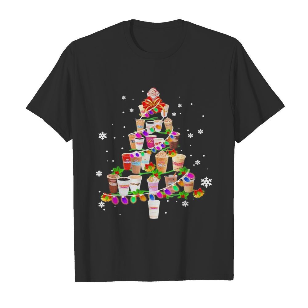 Merry christmas tree dunkin donuts coffee shirt