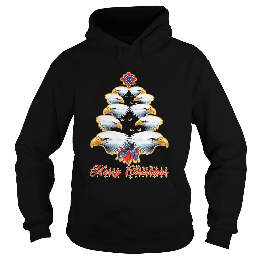 Merry christmas tree eagles british flag  Hoodie