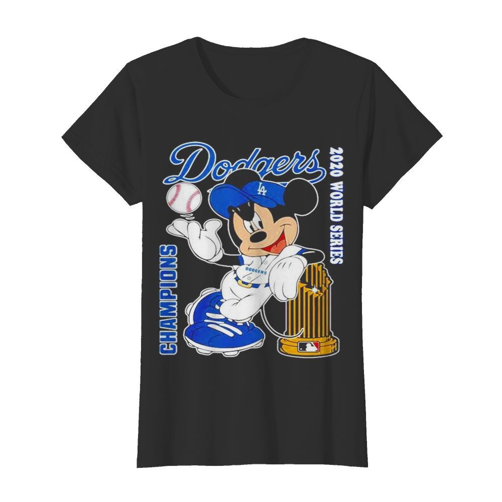 Mickey Mouse Los Angeles Dodgers Champions 2020 World Series  Classic Women's T-shirt