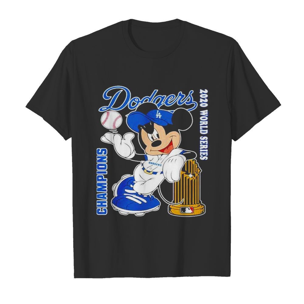 Mickey Mouse Los Angeles Dodgers Champions 2020 World Series  Classic Men's T-shirt