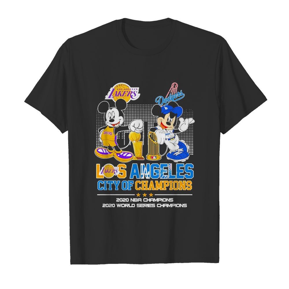 Mickey Mouse Los Angeles Lakers And Dodgers City Of Champions 2020 Nba Champions shirt