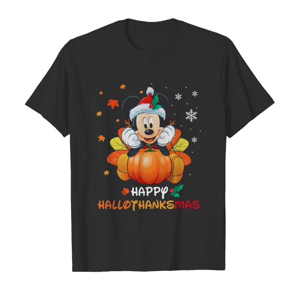 Mickey Mouse Santa Happy Hallothanksmas shirt