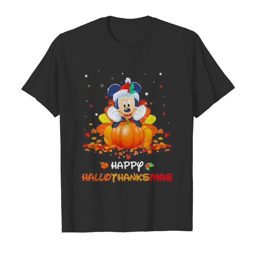 Mickey mouse happy hallothanksmas halloween thanksgiving christmas shirt