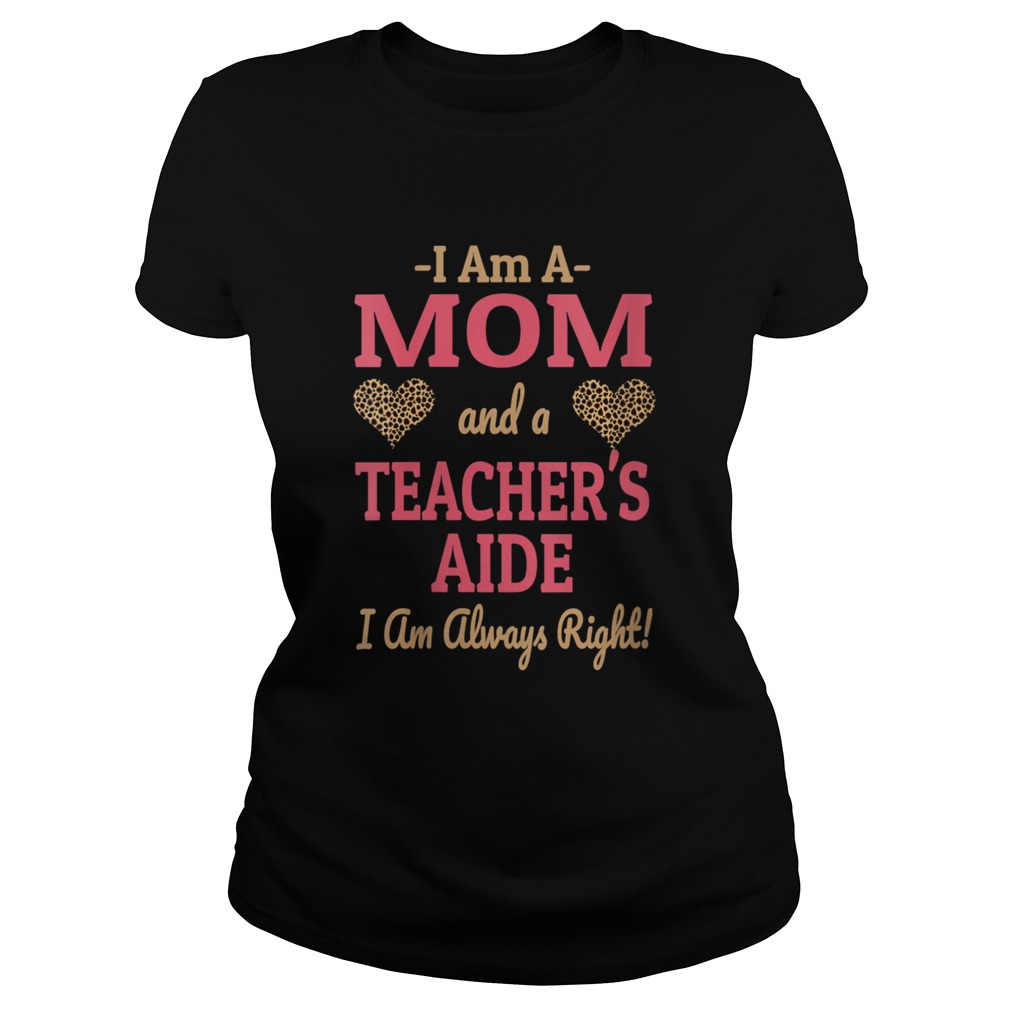 Mom Teachers Aide Leopard Print Hearts  Classic Ladies