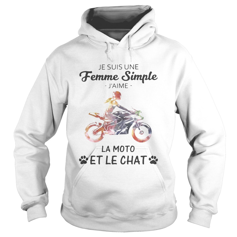 Motorcycle Je Suis Une Femme Simple Jaime La Moto Et Le Chat  Hoodie