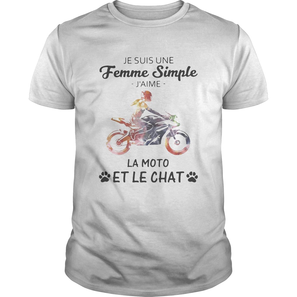 Motorcycle Je Suis Une Femme Simple Jaime La Moto Et Le Chat  Unisex