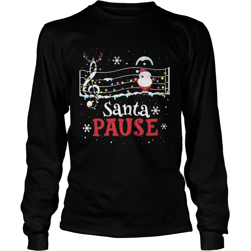 Music Lovers Santa Pause Christmas  Long Sleeve