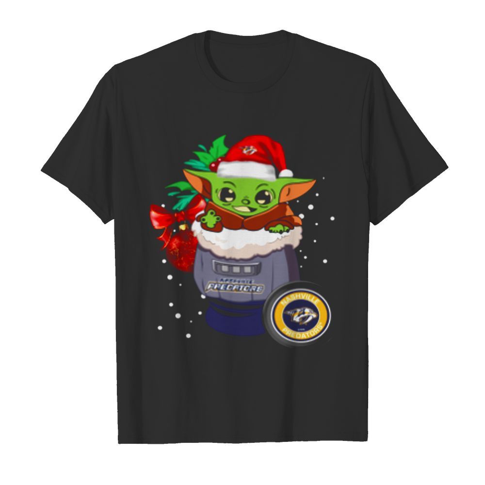 Nashville Predators Christmas Baby Yoda Star Wars Funny Happy NHL shirt