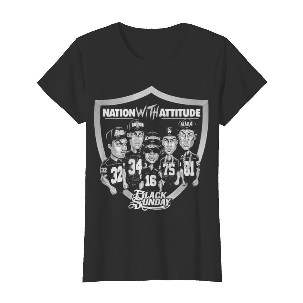 Nation with attitude black sunday las vegas raiders  Classic Women's T-shirt