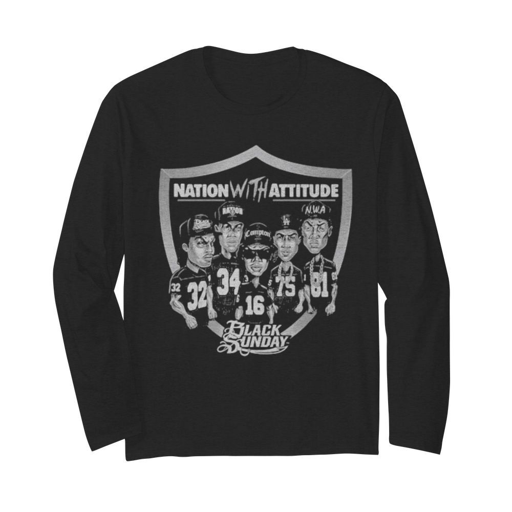 Nation with attitude black sunday las vegas raiders  Long Sleeved T-shirt 