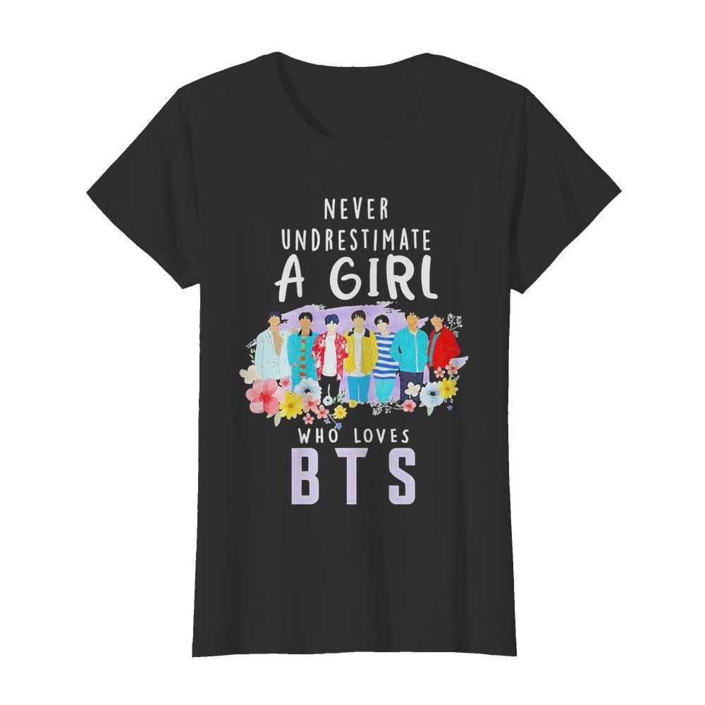 Never Underestimate A Girl Who Loves BTS  Classic Women's T-shirt