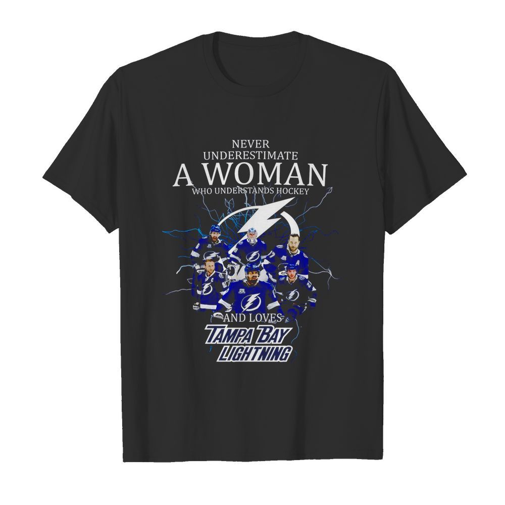 Never Underestimate A Woman Who Understands Hockey And Loves Tampa Bay Lighting  Classic Men's T-shirt