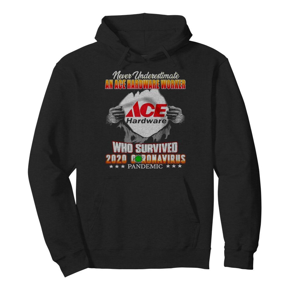 Never Underestimate An Ace Hardware Worker Who Survived 2020 Coronavirus  Unisex Hoodie