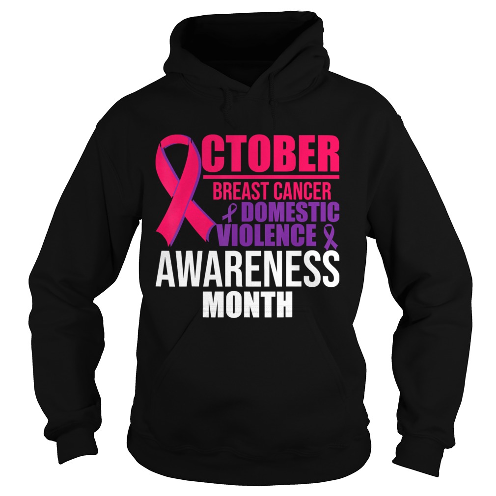 October Breast Cancer And Domestic Violence Awareness Month  Hoodie