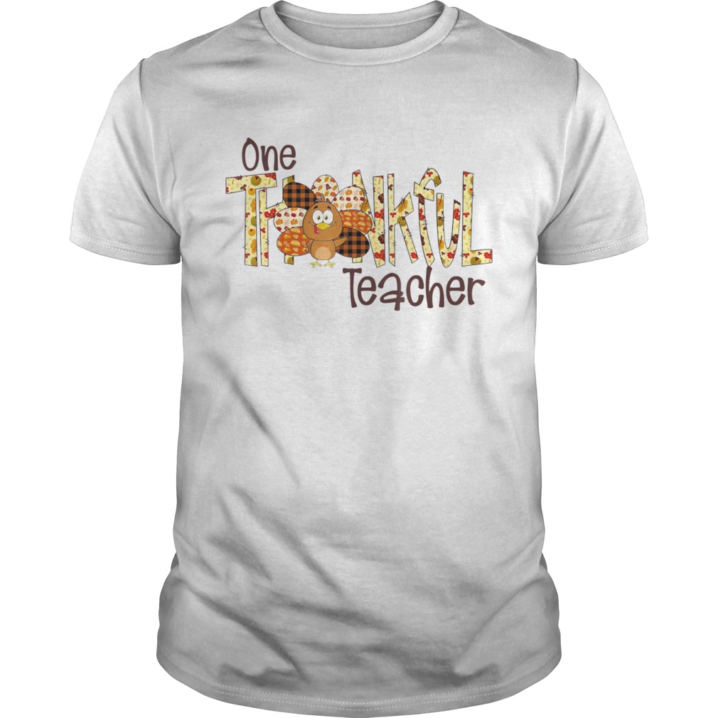 One Thankful Teacher Thanksgiving Leopard Turkey shirt