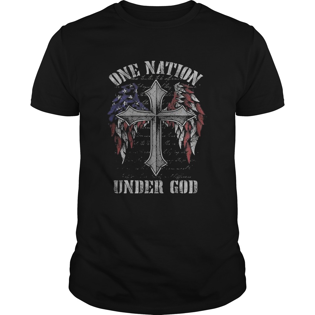 One nation under god wings american flag shirt