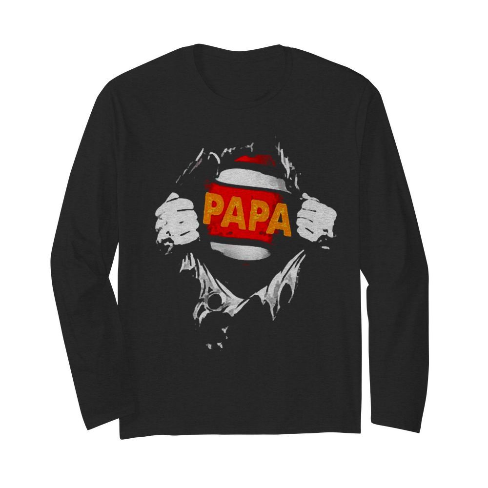 Papa Superhero tear  Long Sleeved T-shirt 