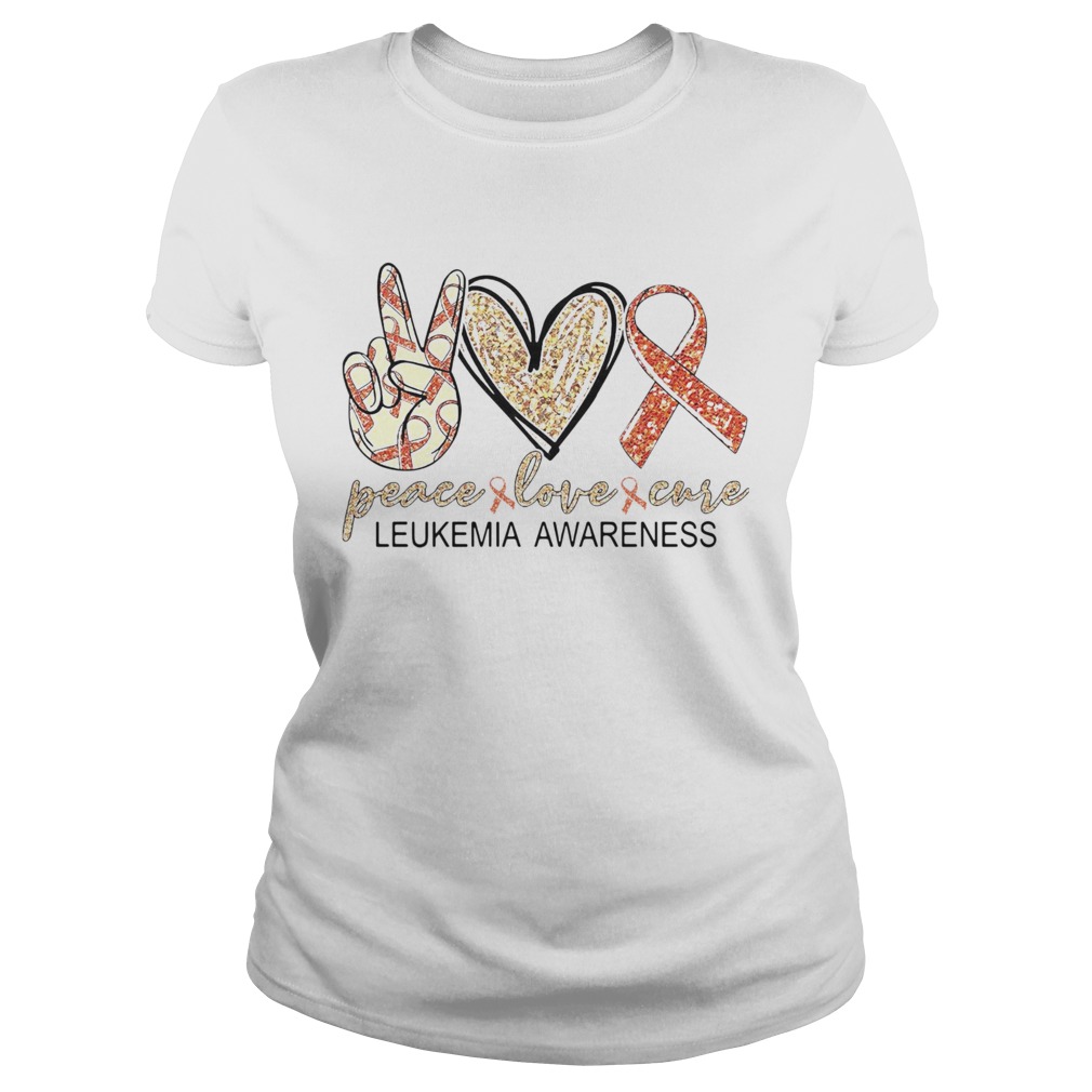 Peace Love Cure Leukemia Awareness Diamond  Classic Ladies