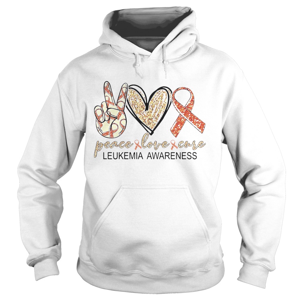 Peace Love Cure Leukemia Awareness Diamond  Hoodie