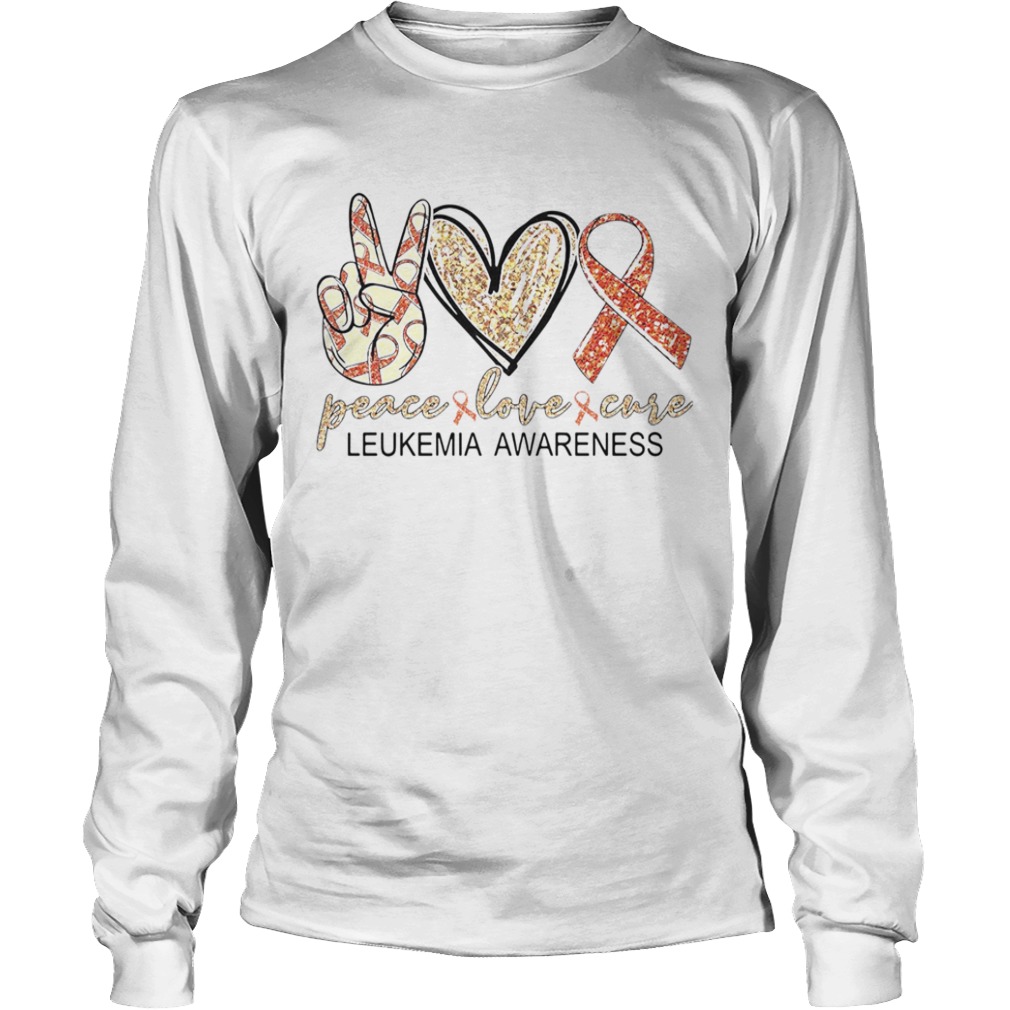 Peace Love Cure Leukemia Awareness Diamond  Long Sleeve