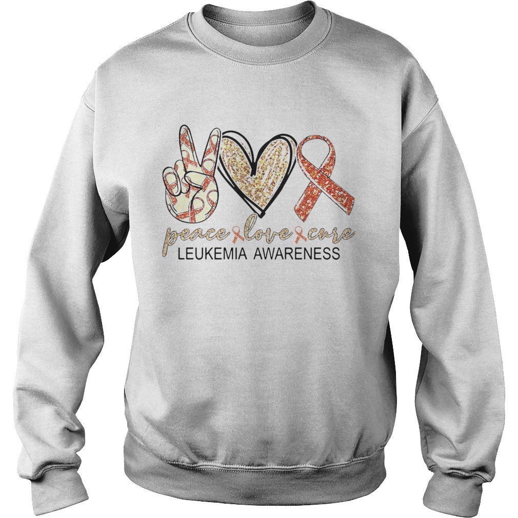 Peace Love Cure Leukemia Awareness Diamond  Sweatshirt