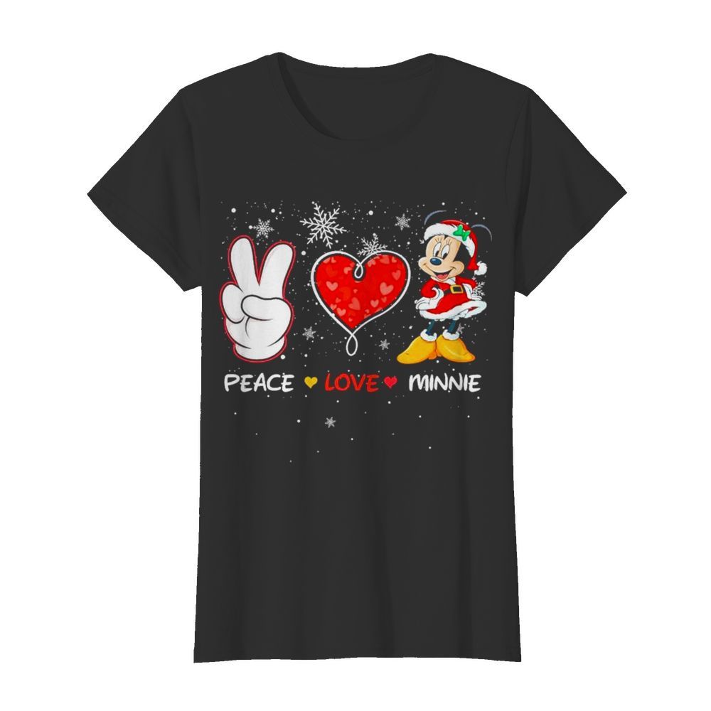 Peace Love Minnie mouse Santa Merry Christmas  Classic Women's T-shirt