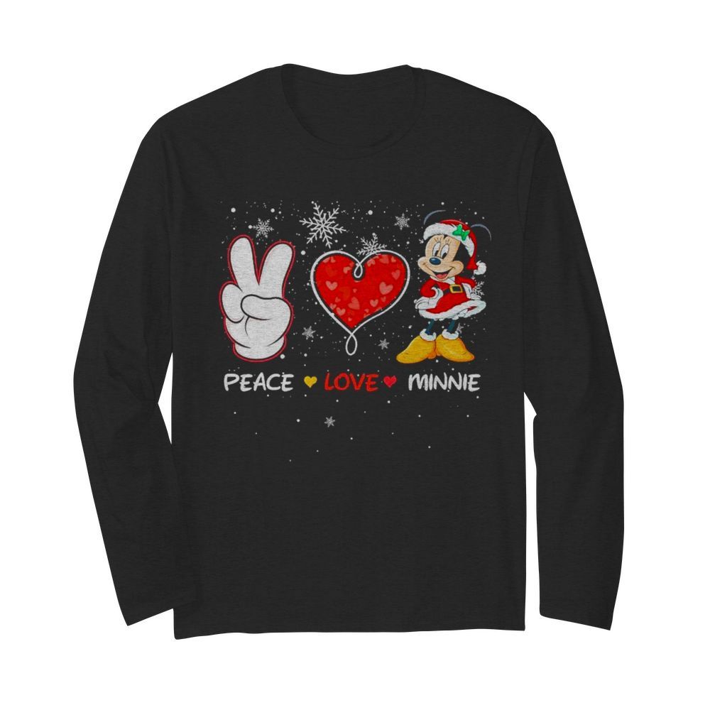 Peace Love Minnie mouse Santa Merry Christmas  Long Sleeved T-shirt 