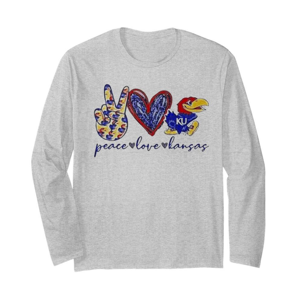 Peace love kansas jayhawks  Long Sleeved T-shirt 