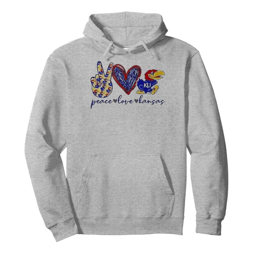 Peace love kansas jayhawks  Unisex Hoodie