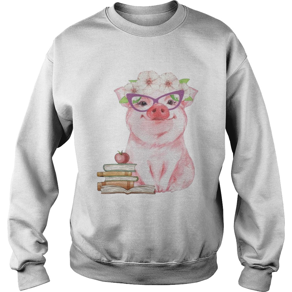 Pig Teachers Books Apple  Sweatshirt