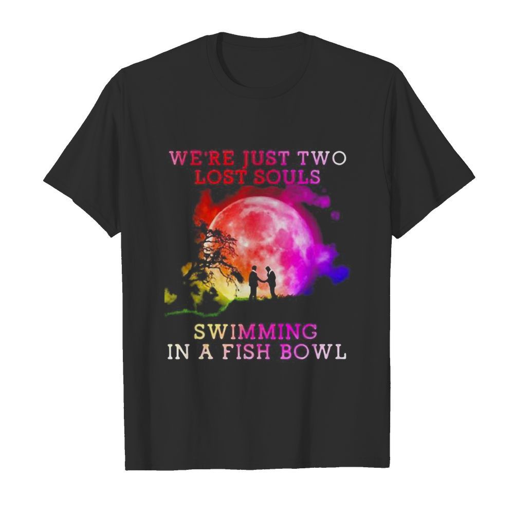 Pink floyd band we’re just two lost souls swimming in a fish bowl moon shirt