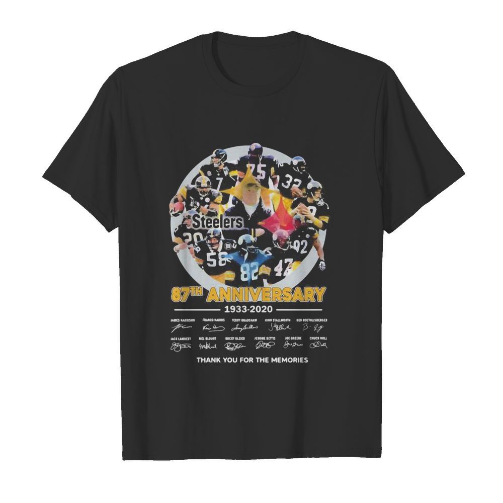 Pittsburgh steelers 87th anniversary 1933 2020 thank for the memories signatures shirt