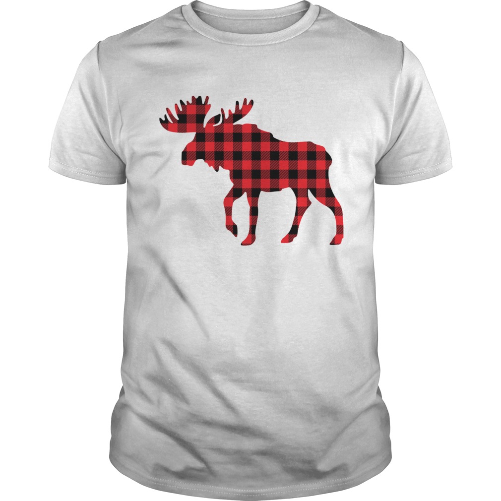 Plaid Reindeer Moose shirt