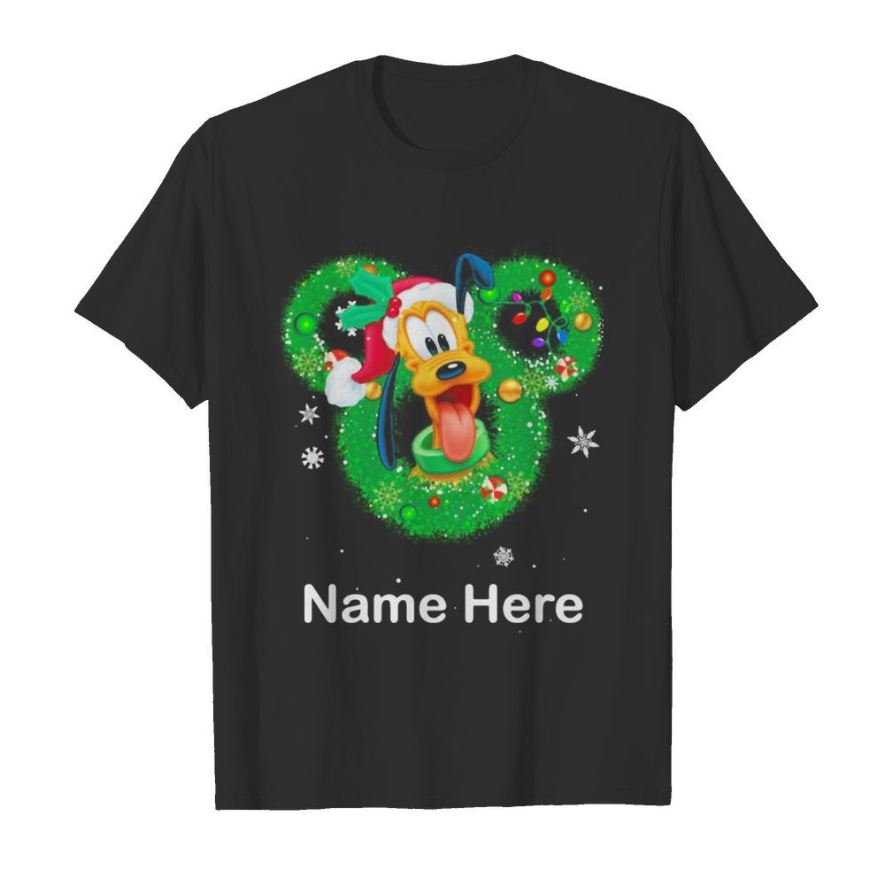 Pluto dog mickey mouse name here christmas shirt