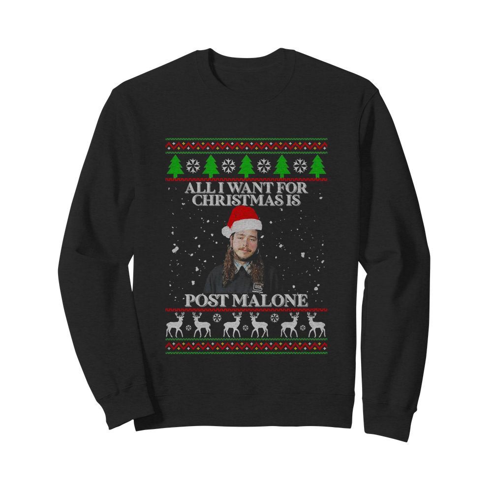 Post Malone All I Want For Christmas Is Home Malone Ugly  Unisex Sweatshirt