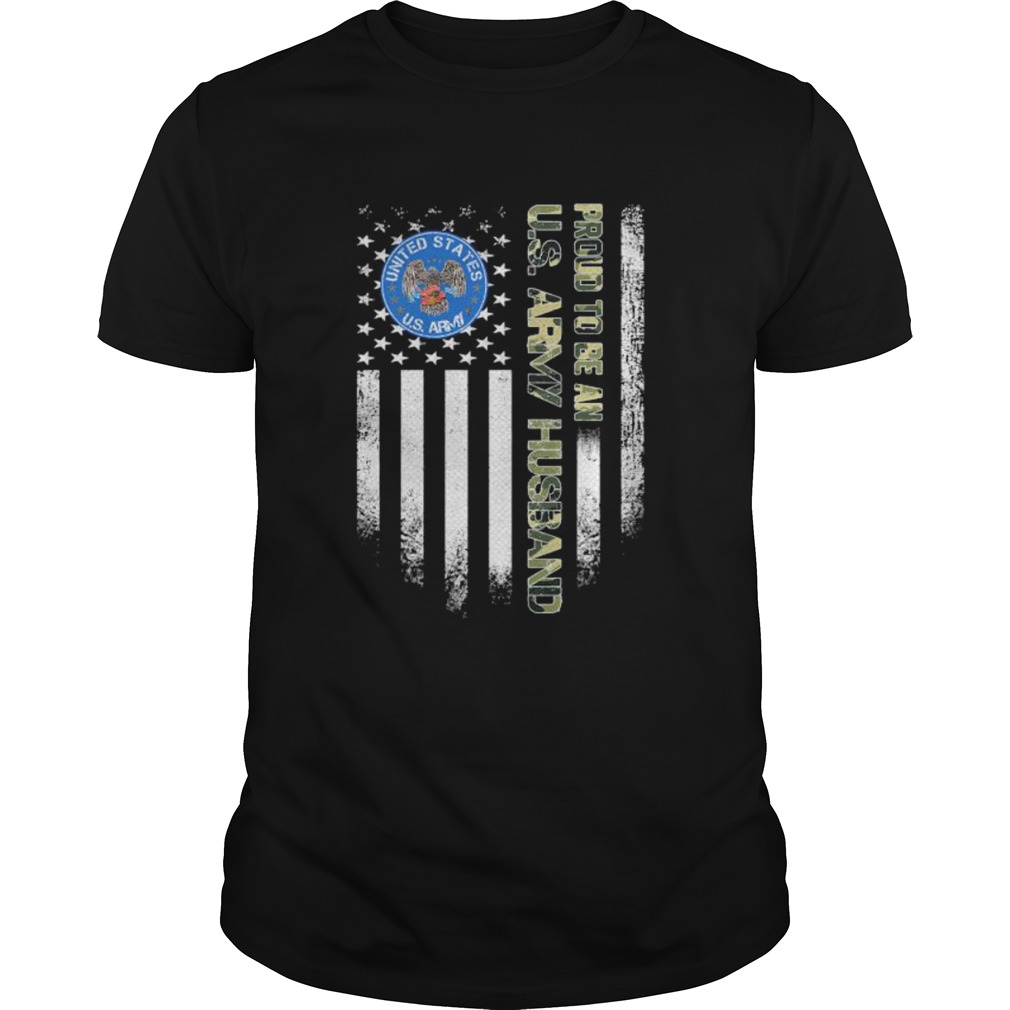 Proud to be an us army husband vintage american flag shirt