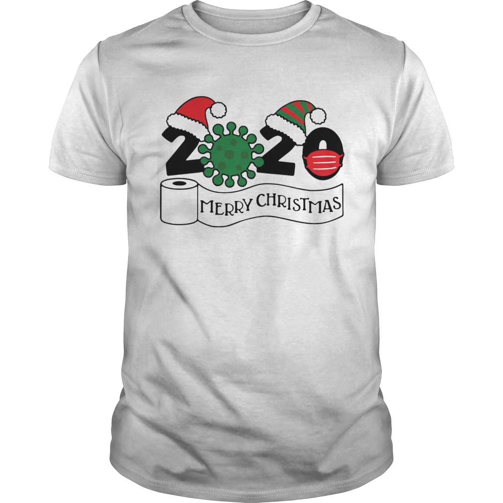 Quarantine 2020 Santa Coronavirus Mask Toilet Paper Merry Christmas shirt