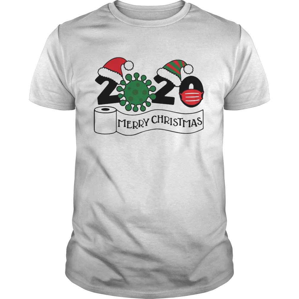 Quarantine 2020 Santa Coronavirus Mask Toilet Paper Merry Christmas shirt