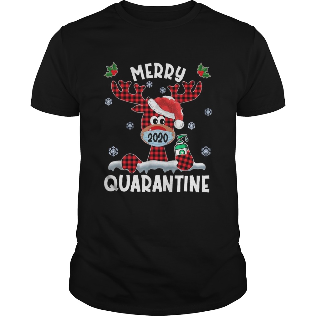 Reindeer Face Mask 2020 Merry Christmas Quarantine shirt